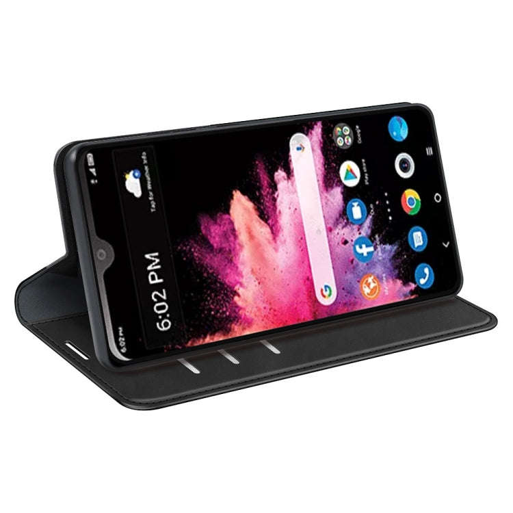 For TCL 30Z Retro-skin Magnetic Suction Leather Phone Case(Black)