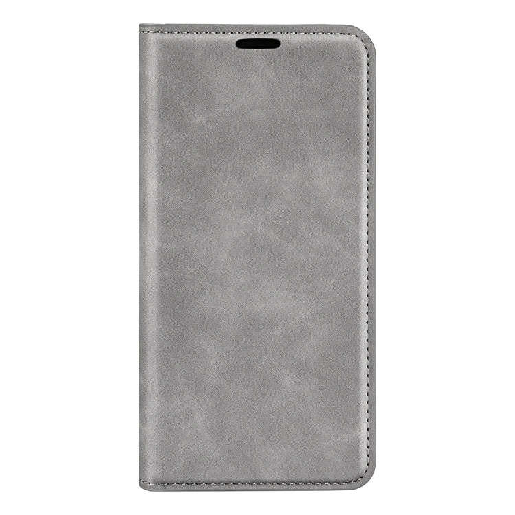 For TCL 30Z Retro-skin Magnetic Suction Leather Phone Case(Grey)