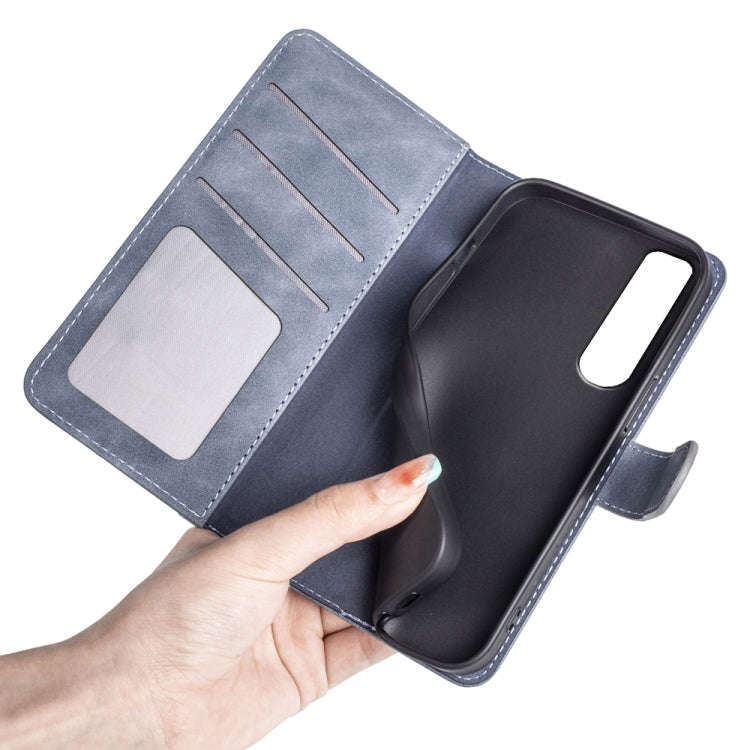 For Sony Xperia 1 IV Stitching Horizontal Flip Leather Phone Case(Blue)