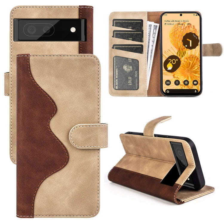 For Google Pixel 7 Stitching Horizontal Flip Leather Phone Case(Yellow)