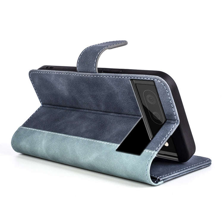 For Google Pixel 7 Stitching Horizontal Flip Leather Phone Case(Blue)