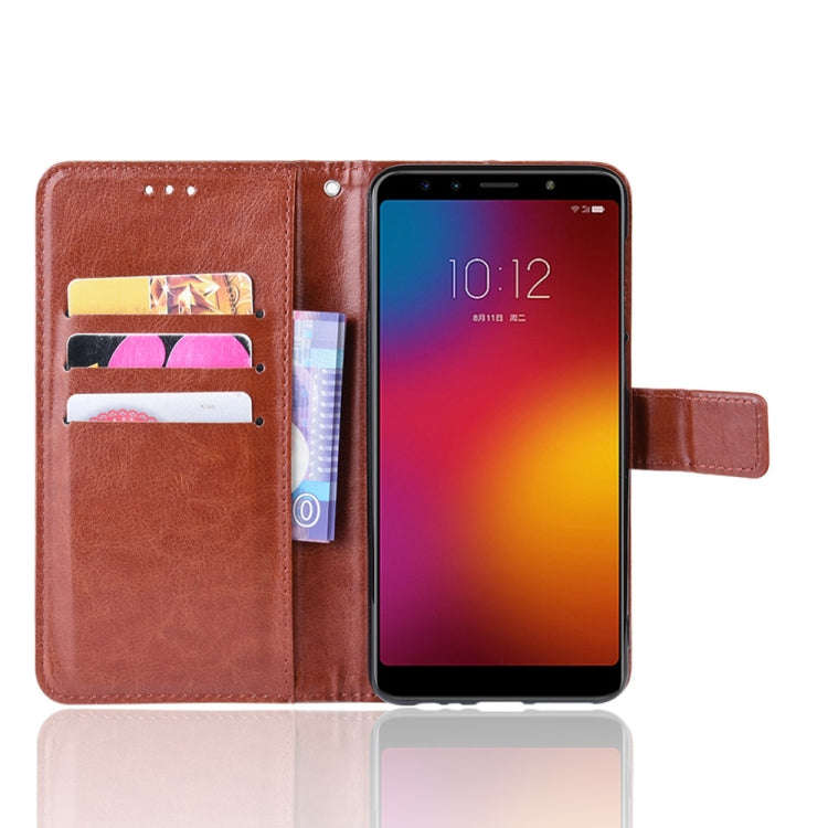 Retro Crazy Horse Texture Horizontal Flip Leather Case for Lenovo K5S, with Holder & Card Slots &...