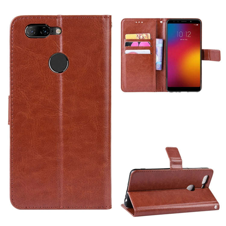 Retro Crazy Horse Texture Horizontal Flip Leather Case for Lenovo K5S, with Holder & Card Slots &...
