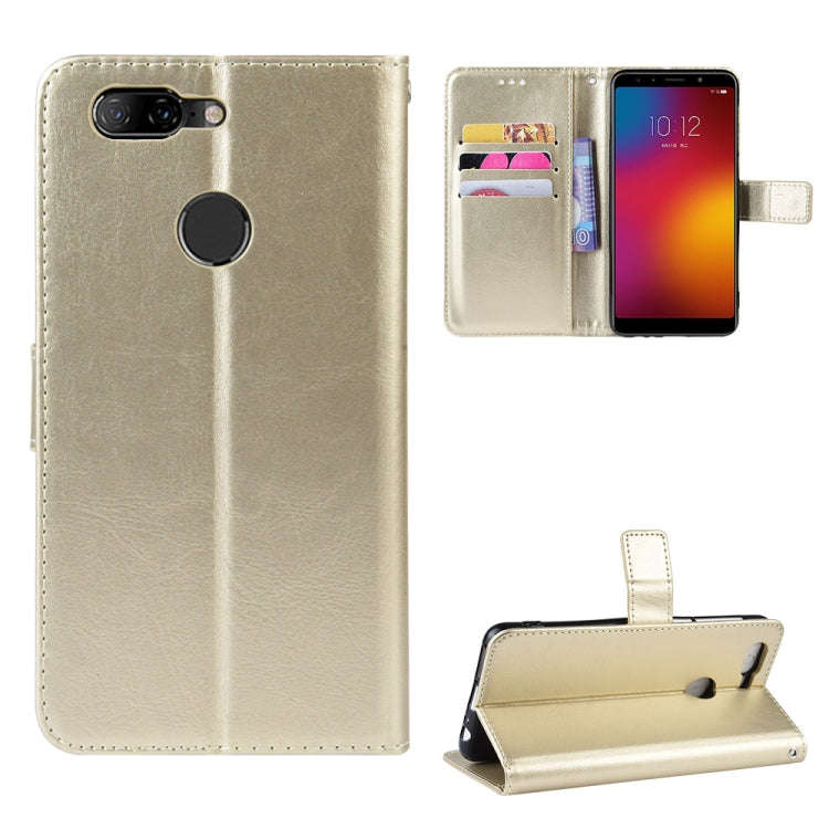 Retro Crazy Horse Texture Horizontal Flip Leather Case for Lenovo K5S,  with Holder & Card Slots ...