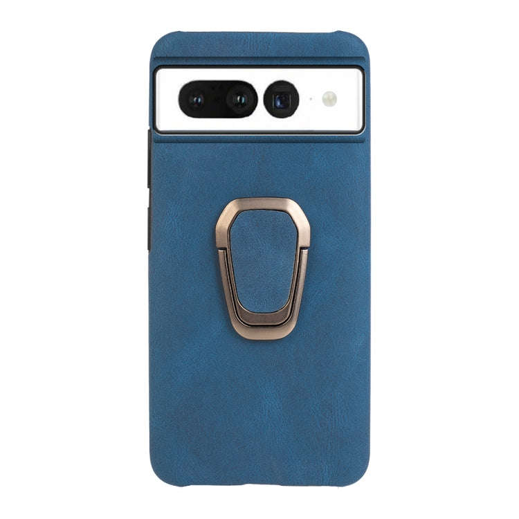 For Google Pixel 7 Pro Ring Holder PU Phone Case(Blue)