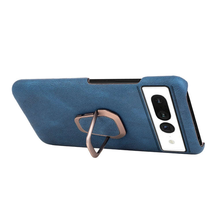 For Google Pixel 7 Pro Ring Holder PU Phone Case(Blue)