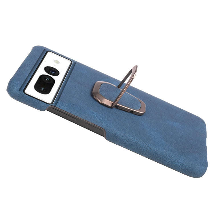 For Google Pixel 7 Pro Ring Holder PU Phone Case(Blue)