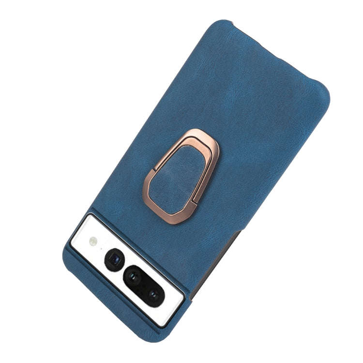 For Google Pixel 7 Pro Ring Holder PU Phone Case(Blue)