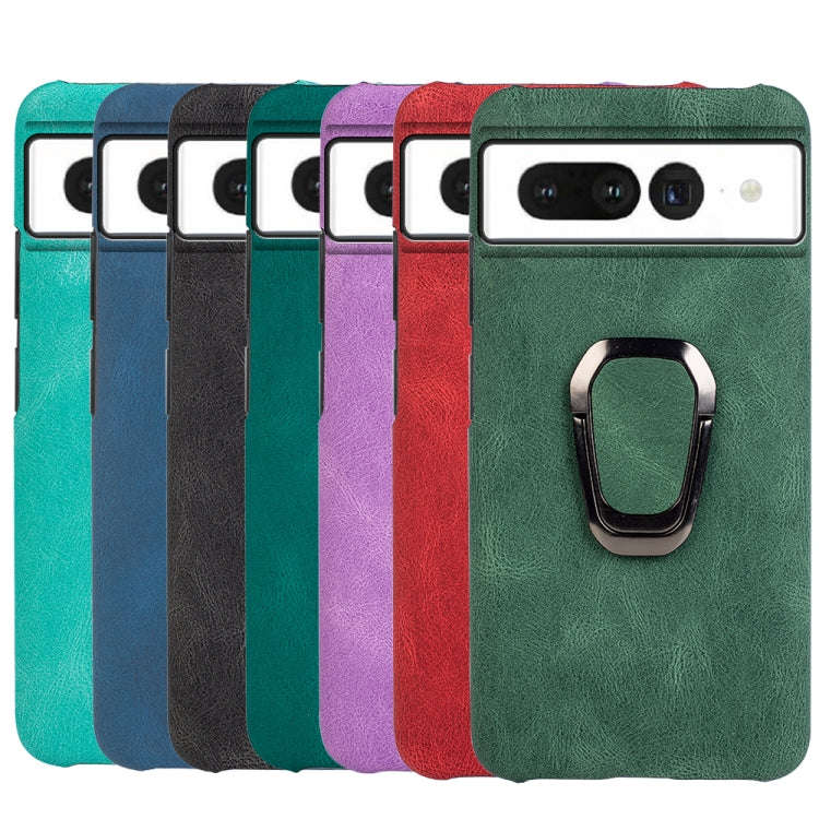 For Google Pixel 7 Pro Ring Holder PU Phone Case(Blue)