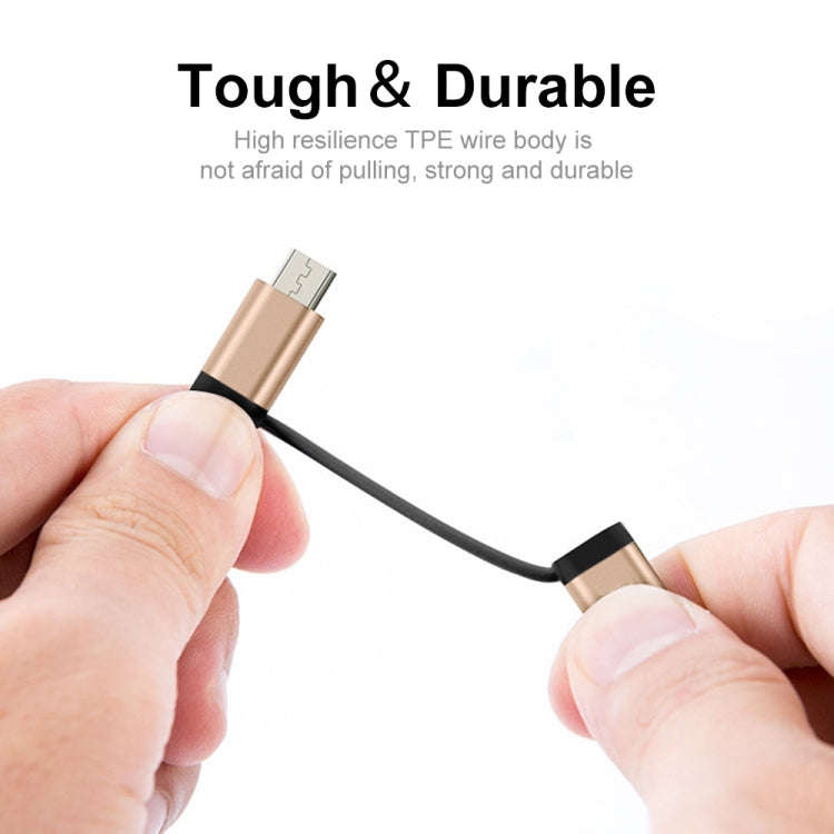 ENKAY ENK-AT113 2 in 1 Type-C / Micro USB to USB 3.0 Nylon Braided OTG Adapter Cable(Gold)