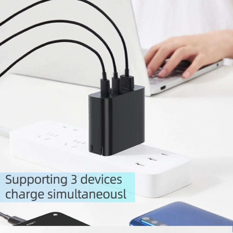 40W Dual PD + QC3.0 Ports Travel Charger for Mobile Phone Tablet(Black US Plug)