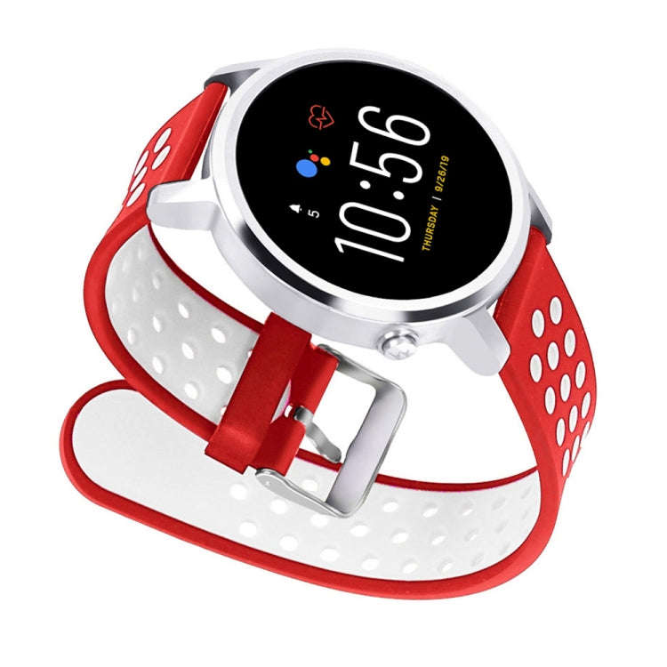 For Fossil Gen 5 Carlyle /Julianna /Garrett /Carlyle HR Dual Color Silicone Watch Band(Red)