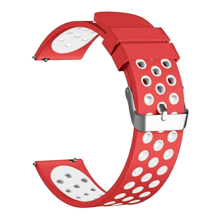 For Fossil Gen 5 Carlyle /Julianna /Garrett /Carlyle HR Dual Color Silicone Watch Band(Red)