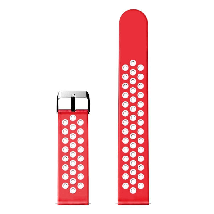 For Fossil Gen 5 Carlyle /Julianna /Garrett /Carlyle HR Dual Color Silicone Watch Band(Red)