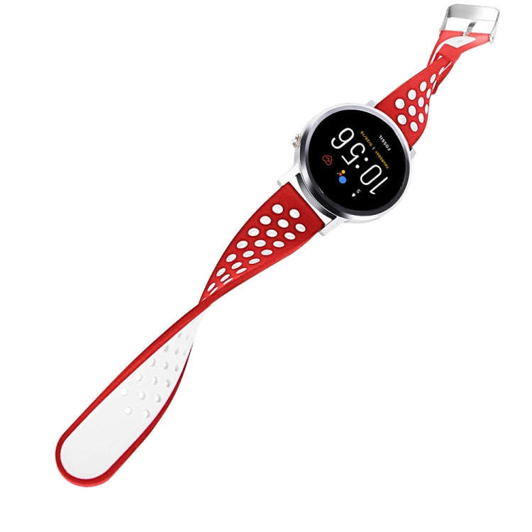 For Fossil Gen 5 Carlyle /Julianna /Garrett /Carlyle HR Dual Color Silicone Watch Band(Red)