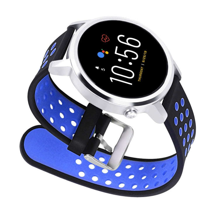 For Fossil Gen 5 Carlyle /Julianna /Garrett /Carlyle HR Dual Color Silicone Watch Band(Blue)