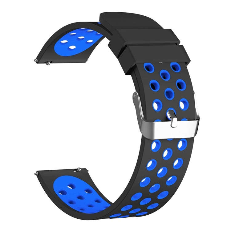 For Fossil Gen 5 Carlyle /Julianna /Garrett /Carlyle HR Dual Color Silicone Watch Band(Blue)