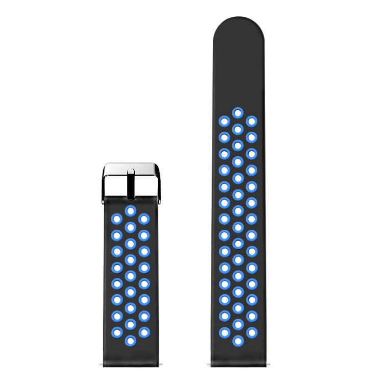 For Fossil Gen 5 Carlyle /Julianna /Garrett /Carlyle HR Dual Color Silicone Watch Band(Blue)