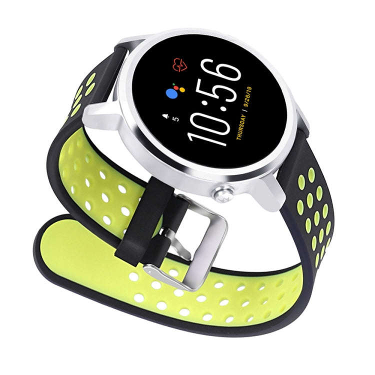 For Fossil Gen 5 Carlyle /Julianna /Garrett /Carlyle HR Dual Color Silicone Watch Band(Yellow)