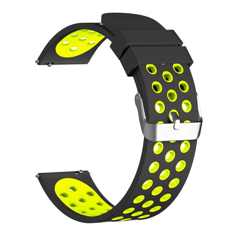 For Fossil Gen 5 Carlyle /Julianna /Garrett /Carlyle HR Dual Color Silicone Watch Band(Yellow)