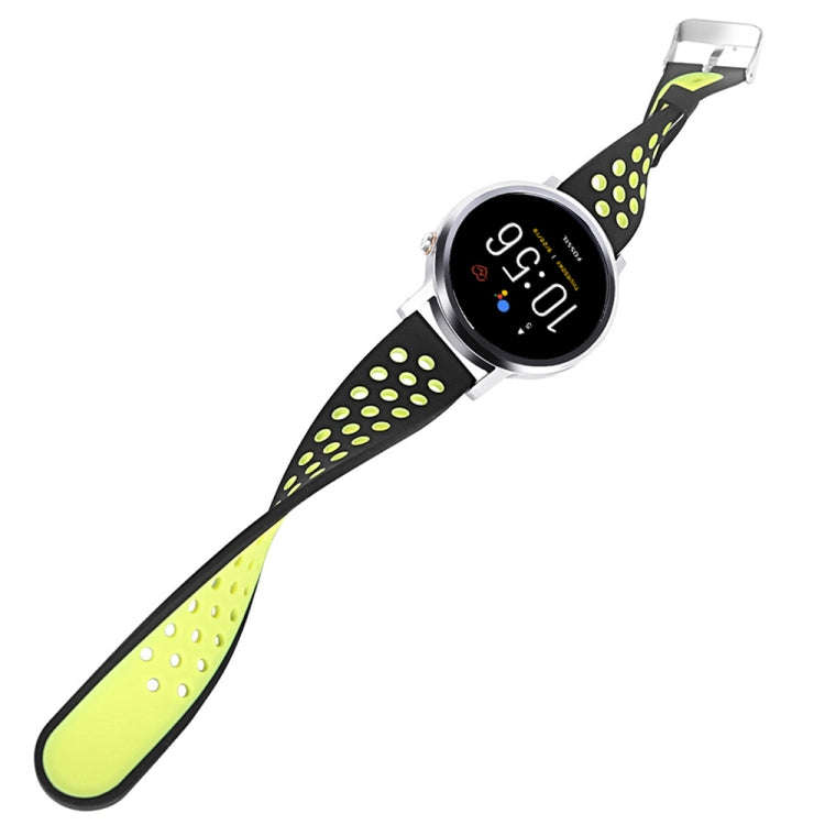For Fossil Gen 5 Carlyle /Julianna /Garrett /Carlyle HR Dual Color Silicone Watch Band(Yellow)