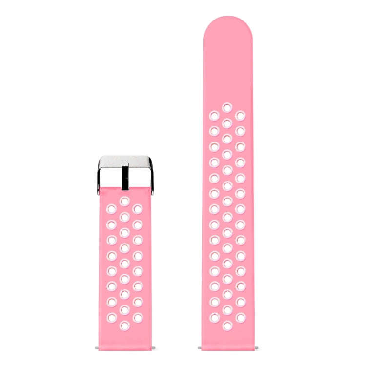 For Fossil Gen 5 Carlyle /Julianna /Garrett /Carlyle HR Dual Color Silicone Watch Band(Pink)