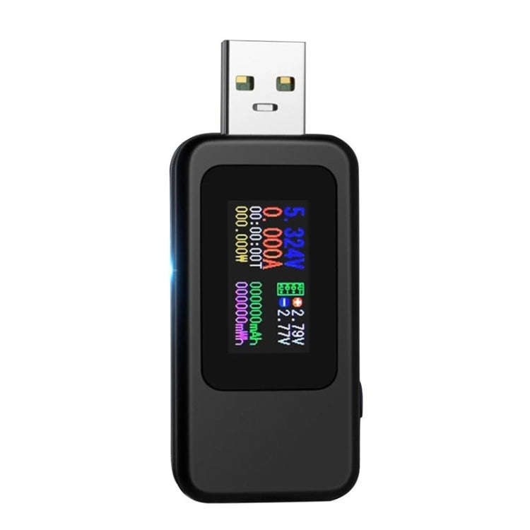 KWS-MX18 10 in 1 USB DC Tester Current 4-30V Voltage Meter Timing Ammeter Digital Meter(Black)