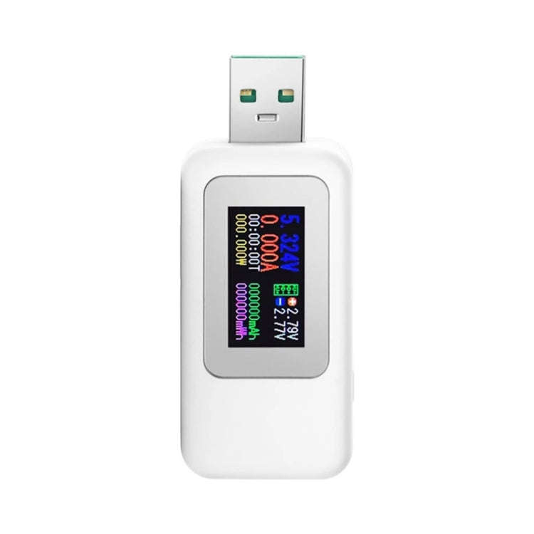 KWS-MX18 10 in 1 USB DC Tester Current 4-30V Voltage Meter Timing Ammeter Digital Meter(White)