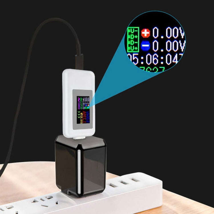 KWS-MX18 10 in 1 USB DC Tester Current 4-30V Voltage Meter Timing Ammeter Digital Meter(Black)