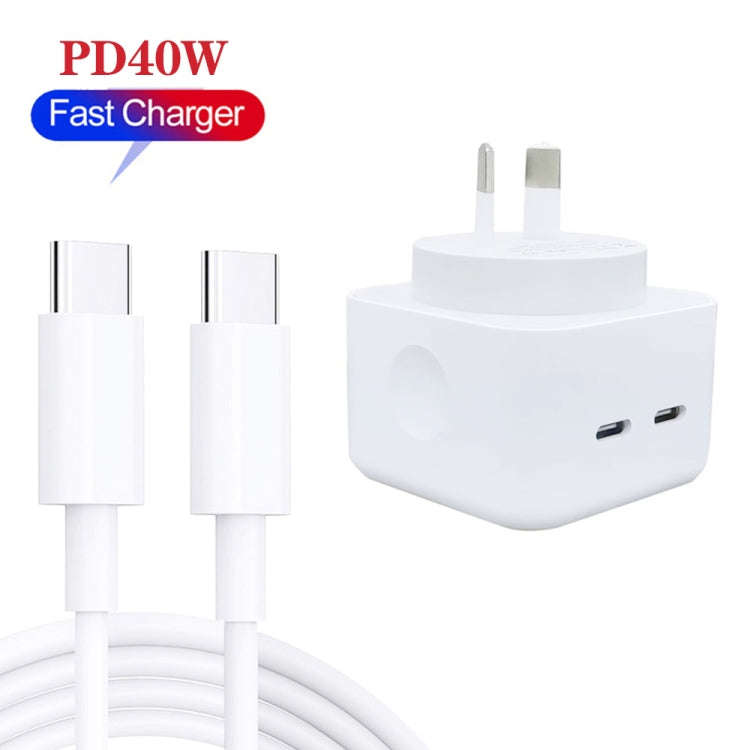 SDC-40W Dual PD USB-C / Type-C Ports Charger with 1m Dual Type-C Cable, AU Plug