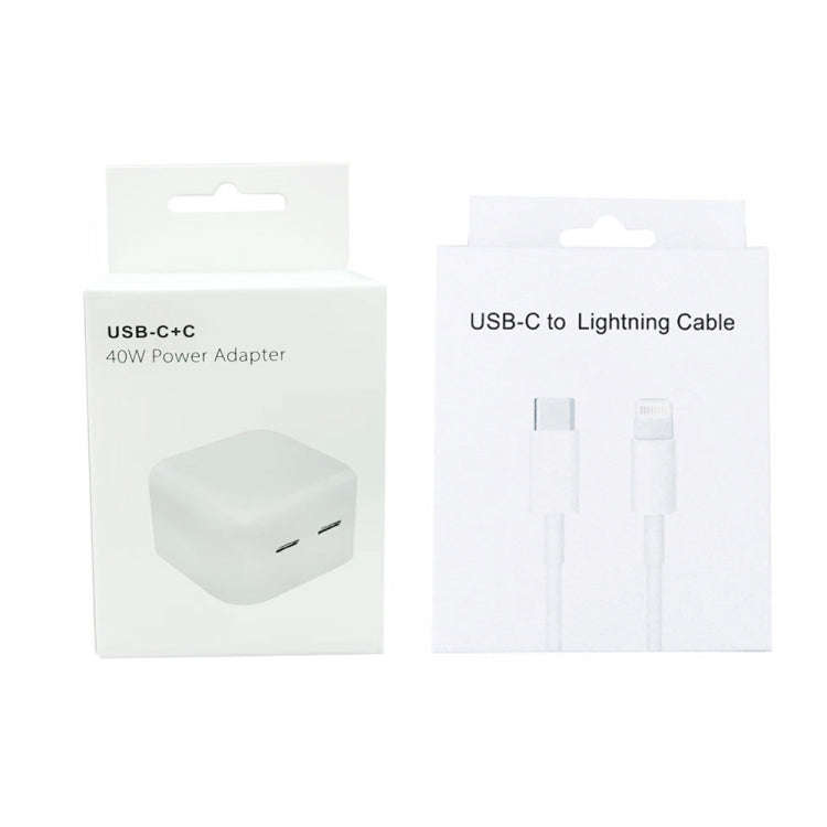 SDC-40W Dual PD USB-C / Type-C Ports Charger with 1m Dual Type-C Cable, AU Plug