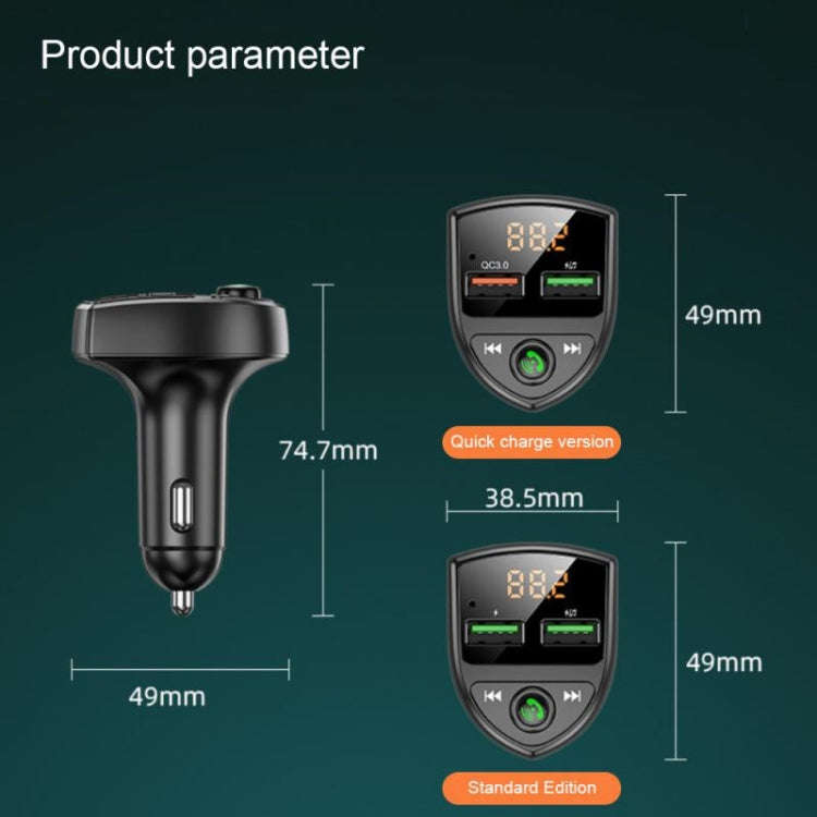 C8 Car  U Disk Bluetooth Player Fm Transmitter  QC3.0 Dual USB Ports Fast Charging