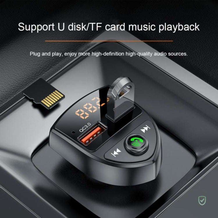 C8 Car  U Disk Bluetooth Player Fm Transmitter  QC3.0 Dual USB Ports Fast Charging