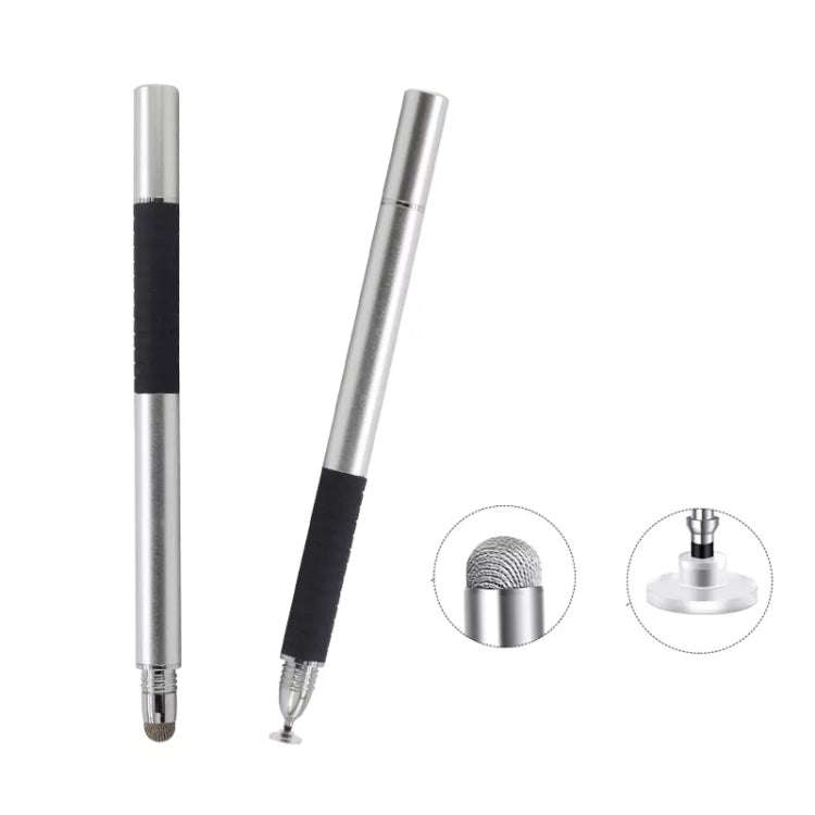 AT-31 Conductive Cloth Head + Precision Sucker Capacitive Pen Head 2-in-1 Handwriting Stylus(Silv...