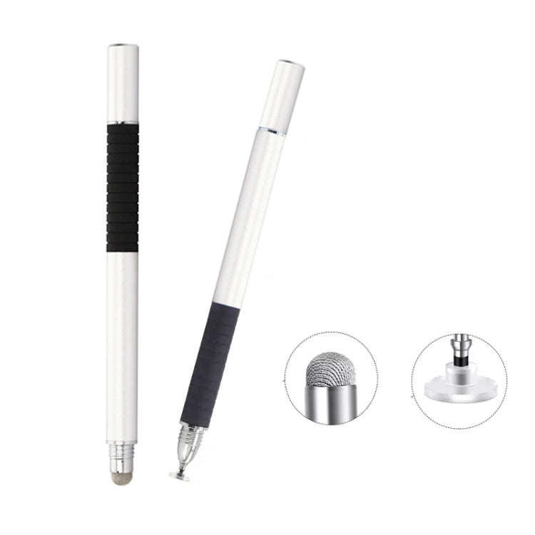 AT-31 Conductive Cloth Head + Precision Sucker Capacitive Pen Head 2-in-1 Handwriting Stylus(Silv...