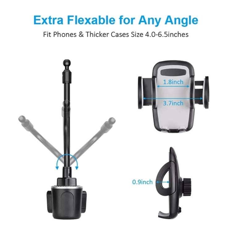 A64+X905 Universal 360 Degree Car Phone Mount Adjustable Gooseneck Cup Holder Stand