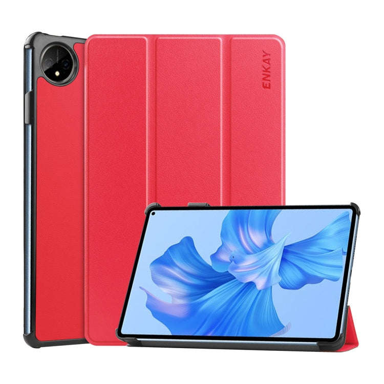 For Huawei MatePad Pro 11 2022 ENKAY Plastic Back Cover Smart Leather Stand Case(Red)