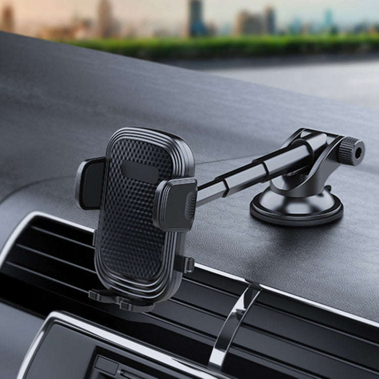 A190+X903 Car Windscreen Dashboard Sucker Mount 3-Phase Telescopic Long Arm Phone Holder