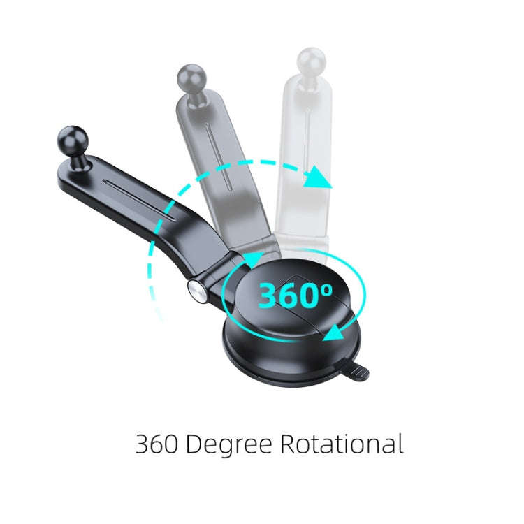 A190+X157 Car Phone Holder Dashboard Sucker Mount Stand  Retractable Clamp Arm