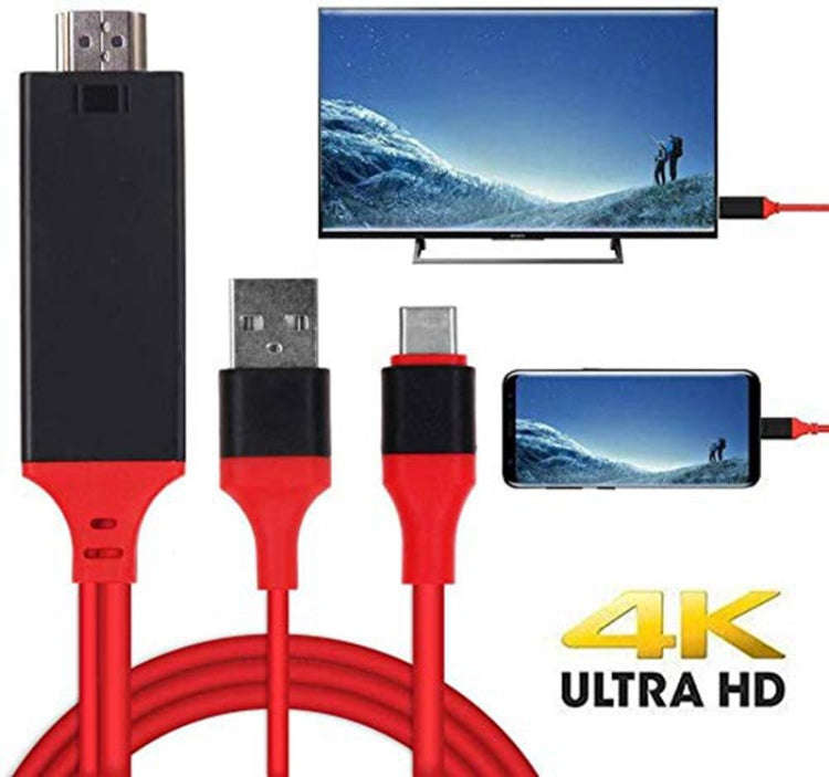 USB 3.1 Type-C to HDMI MHL 4K HD Video Digital Converter Cord for Android Phone to Monitor Projec...