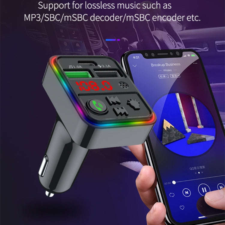F18 FM Blue tooth Wireless Car Charger Dual USB Car MP3 Player