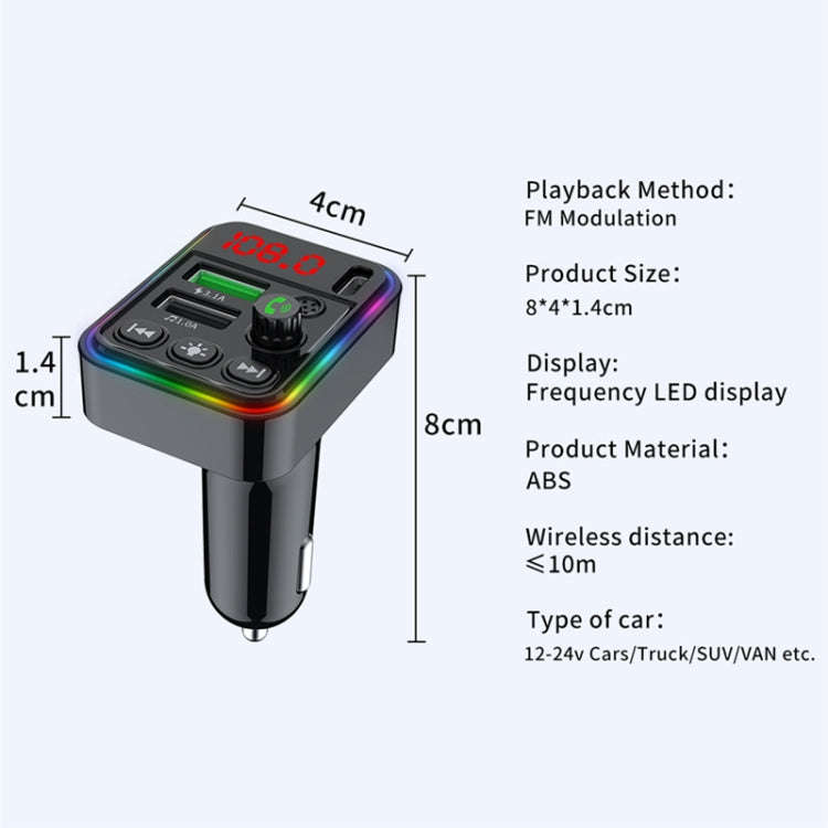 F19 Fast Charging Dual USB Blue Tooth Transmisor  Car Mp3 Player