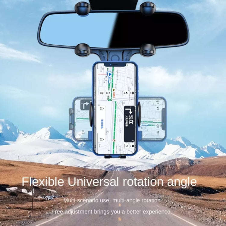 R004 Rearview Mirror 360 Rotatable Retractable Car Phone Holder
