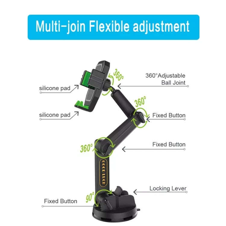 D001 Mount For Truck Excavator Forklift Long Arm Sturdy Cell Phone Holder
