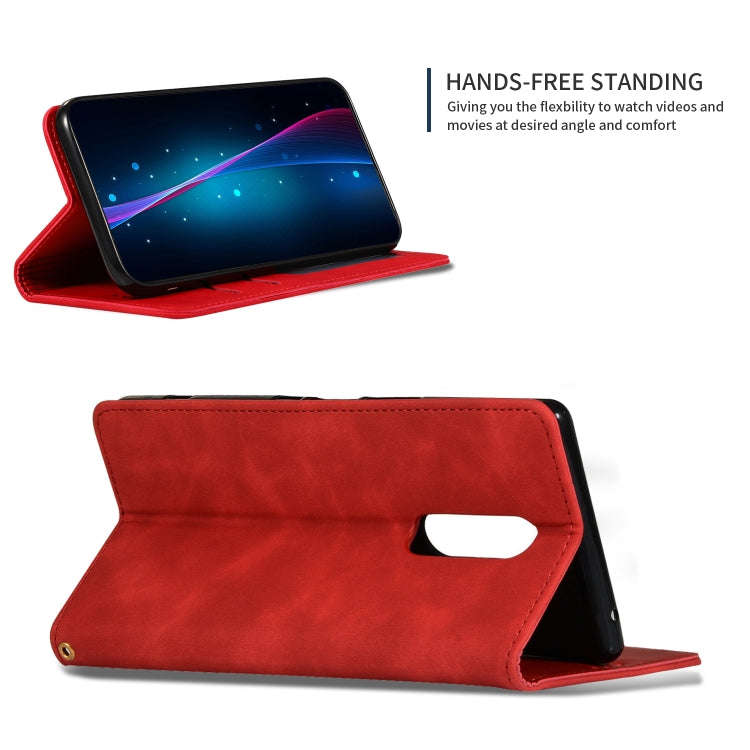 Retro Skin Feel Business Magnetic Horizontal Flip Leather Case for Sony Xperia 1 & Xperia XZ4(Red)