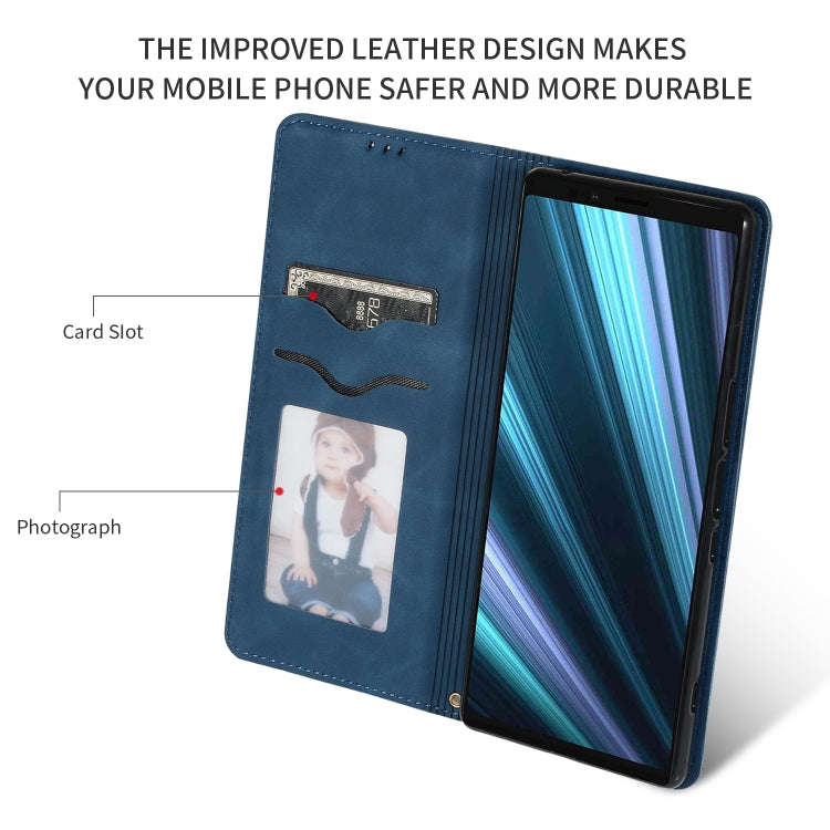 Retro Skin Feel Business Magnetic Horizontal Flip Leather Case for Sony Xperia 1 & Xperia XZ4(Nav...