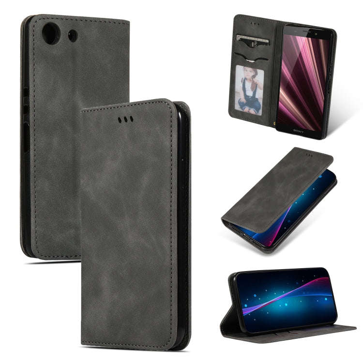 Retro Skin Feel Business Magnetic Horizontal Flip Leather Case for Sony Xperia XZ4 Compact(Dark G...