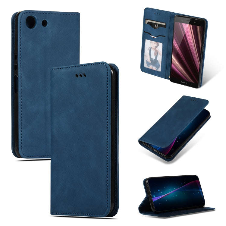 Retro Skin Feel Business Magnetic Horizontal Flip Leather Case for Sony Xperia XZ4 Compact(Navy B...