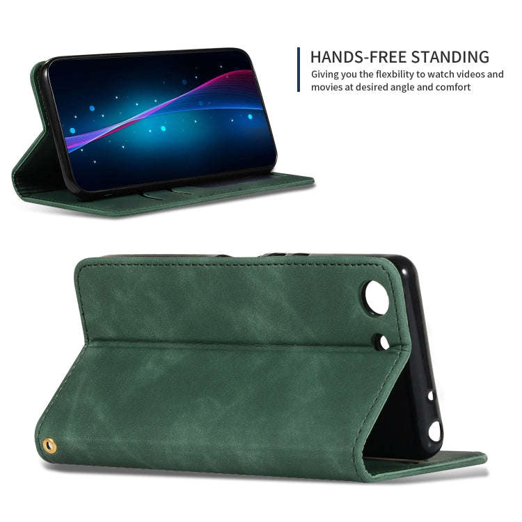 Retro Skin Feel Business Magnetic Horizontal Flip Leather Case for Sony Xperia XZ4 Compact(Army G...