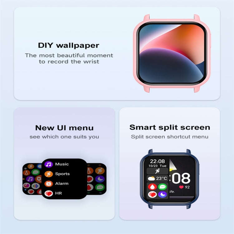 ZW32 1.85 inch Color Screen Smart Watch,Support Heart Rate Monitoring/Blood Pressure Monitoring(P...